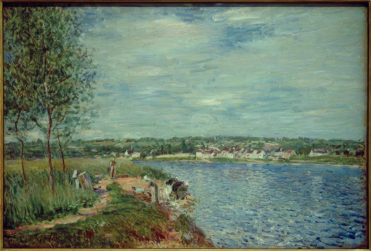 Şampanya yakınında yıkayıcılar by Alfred Sisley