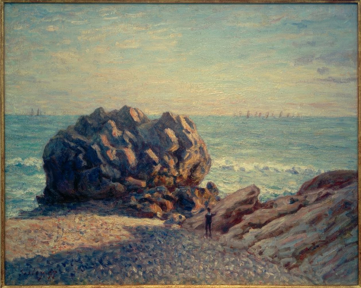 Storrs Rock, Ladys Cove, akşam by Alfred Sisley