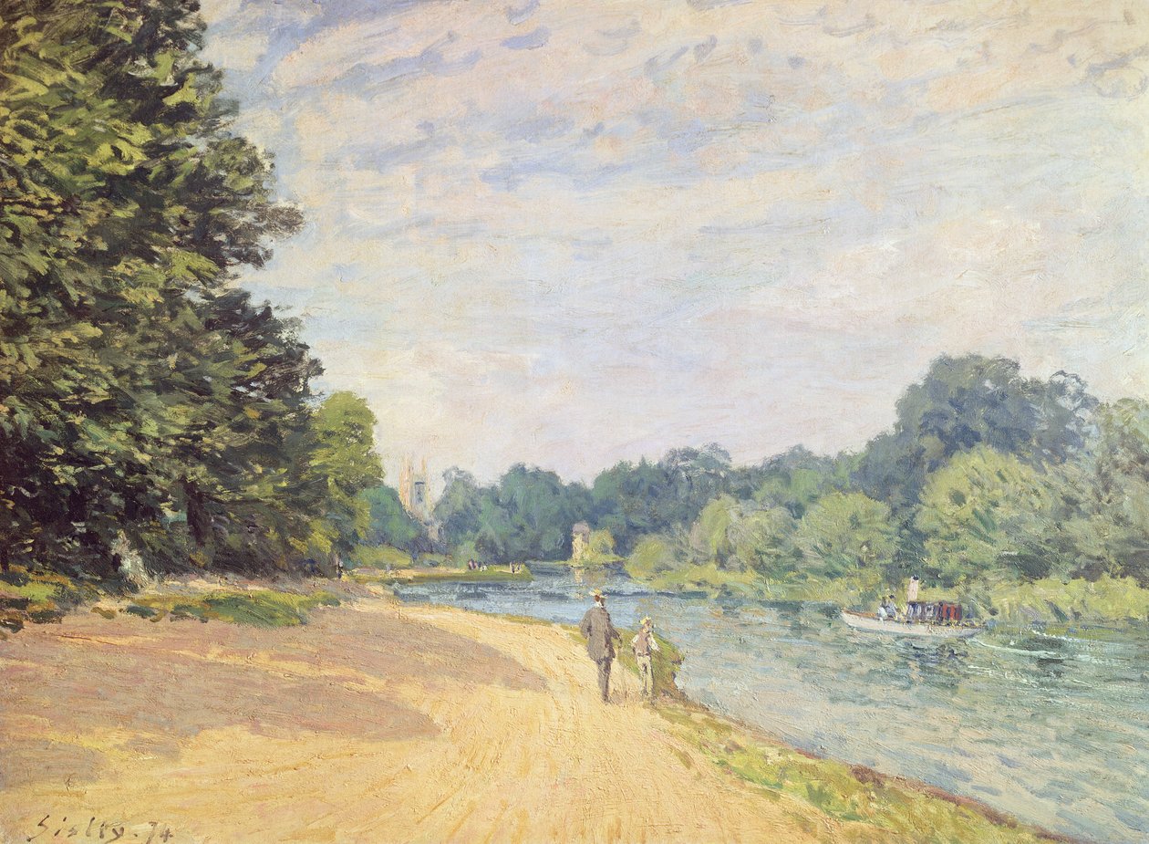 Hampton Kilisesi ile Thames, 1874 by Alfred Sisley