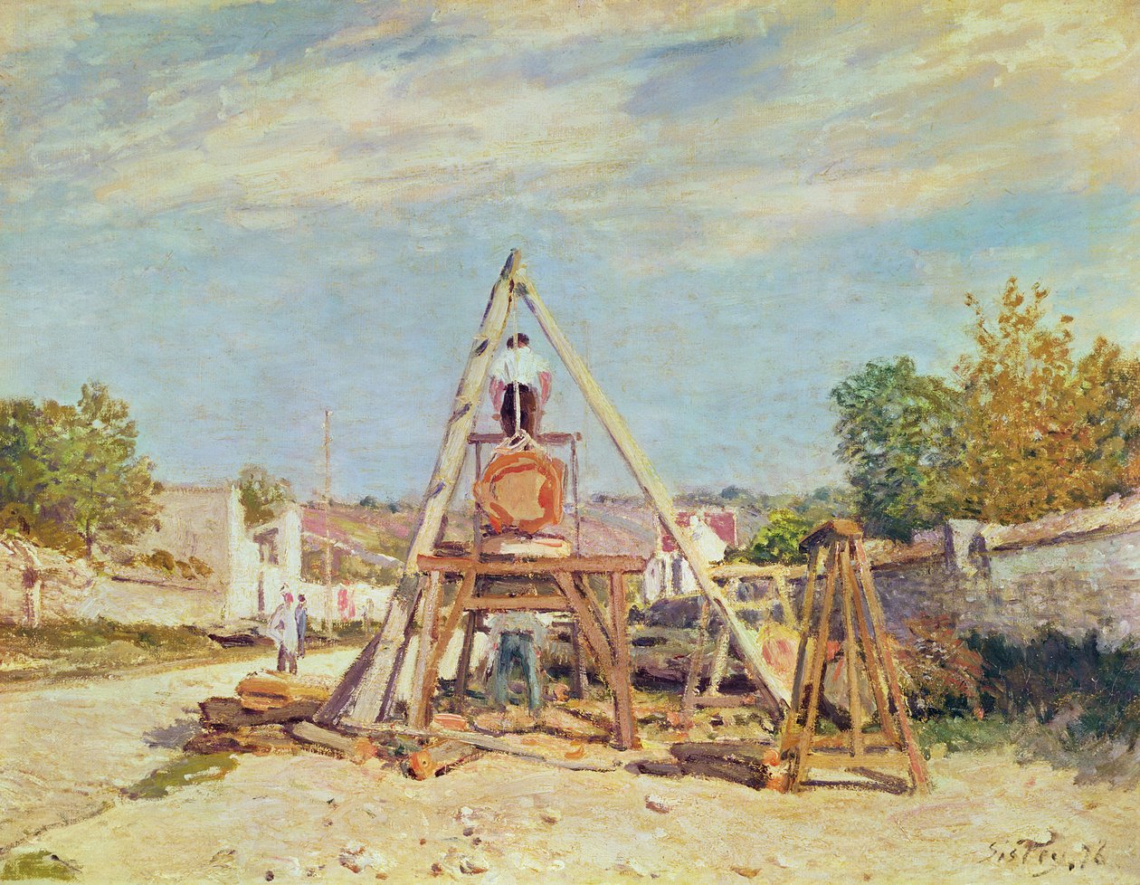 Oduncular, 1876 by Alfred Sisley