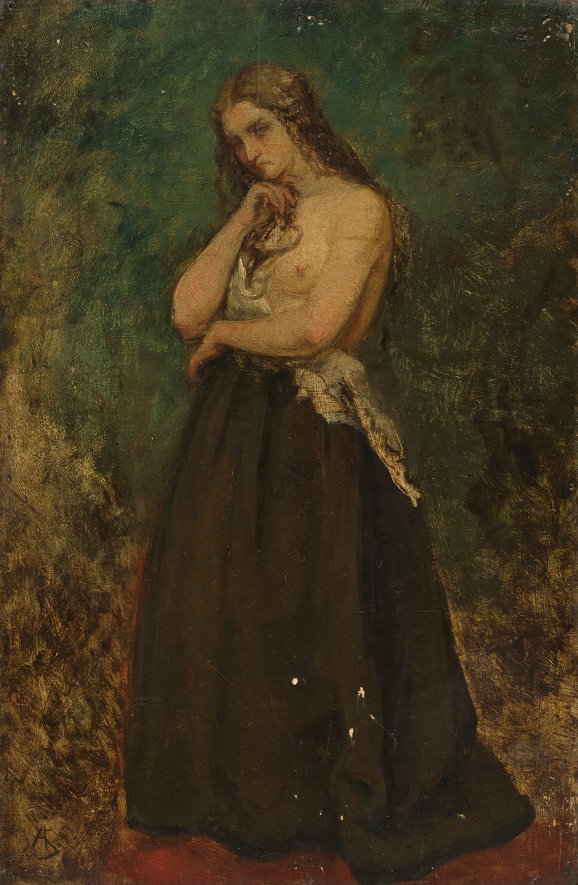 Bir Modelin Çalışması by Alfred Emile Stevens