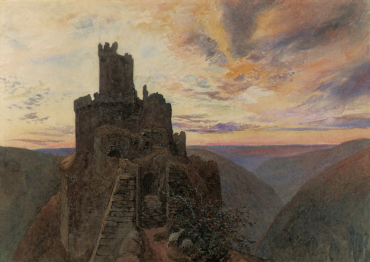 Mosel üzerinde Ehrenburg by Alfred William Hunt