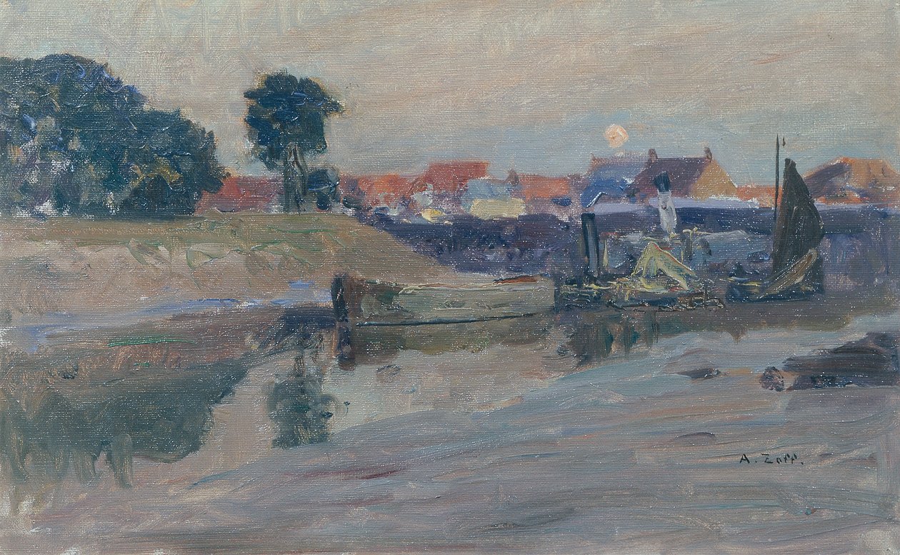 Nieuport üzerinde yükselen ay by Alfred Zoff