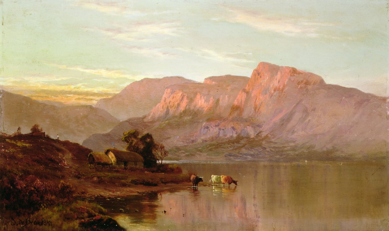 Stroulacher, Loch Katrine (tuval üzerine yağlı boya) by Alfred de Breanski