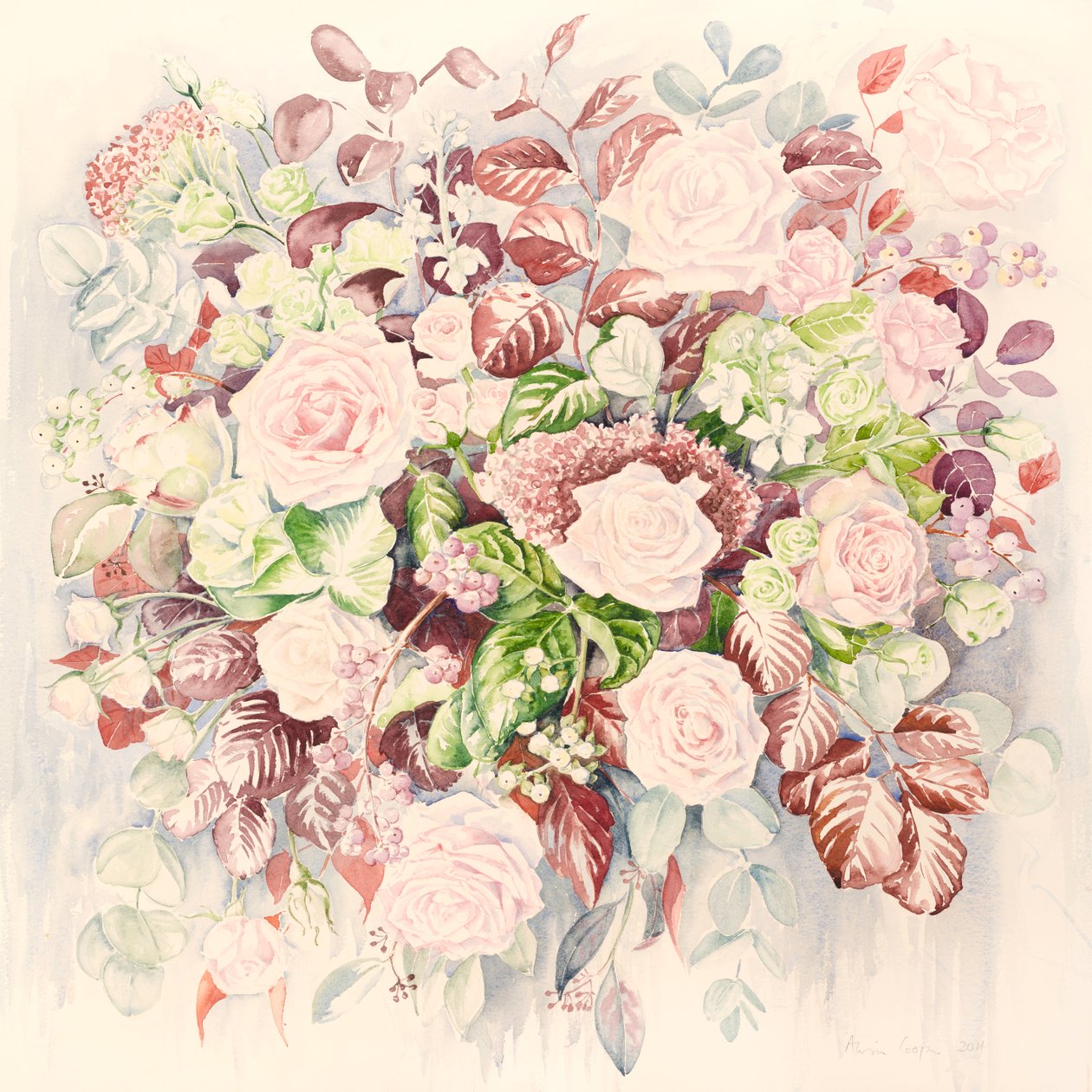 Düğün çiçekleri, 2011, sulu boya by Alison Cooper