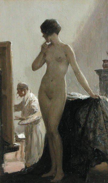 Poz (panelde yağ) by Allan Douglas Davidson