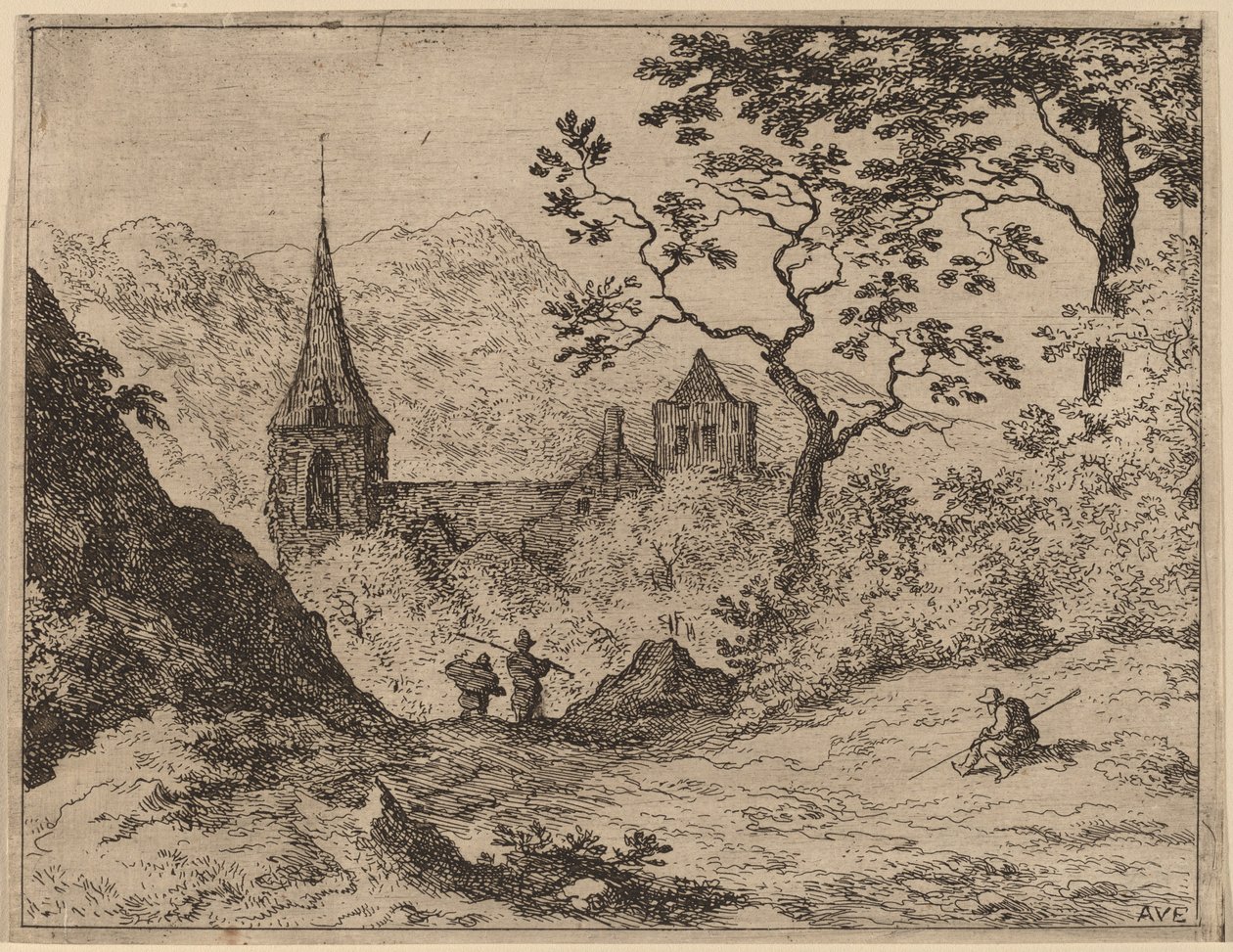 Çan kulesi, muhtemelen c. 16451656. by Allart van Everdingen