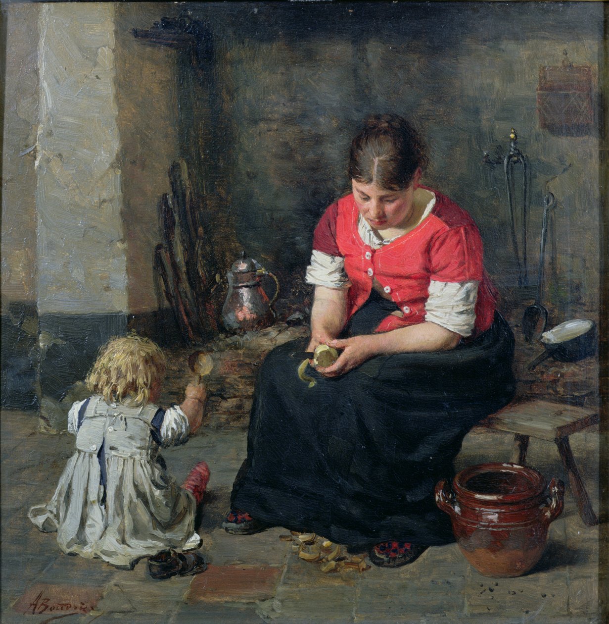 Sebzelerin Hazırlanması (panel) by Alois Boudry