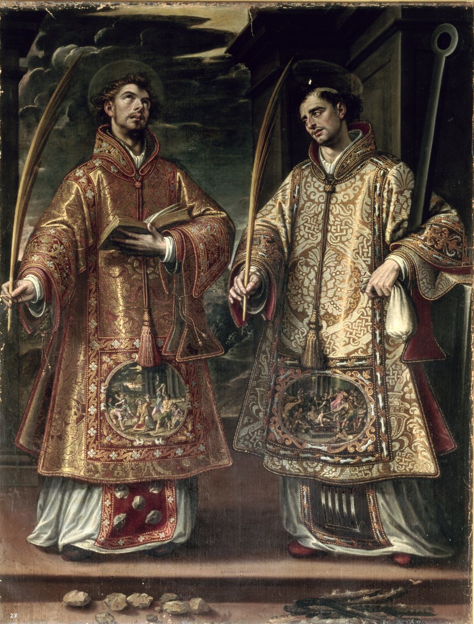 ಸೇಂಟ್ ಲಾರೆನ್ಸ್ ಮತ್ತು ಸೇಂಟ್ ಸ್ಟೀಫನ್, 1580 ಟರ್ಕ್ by Alonso Sánchez Coello