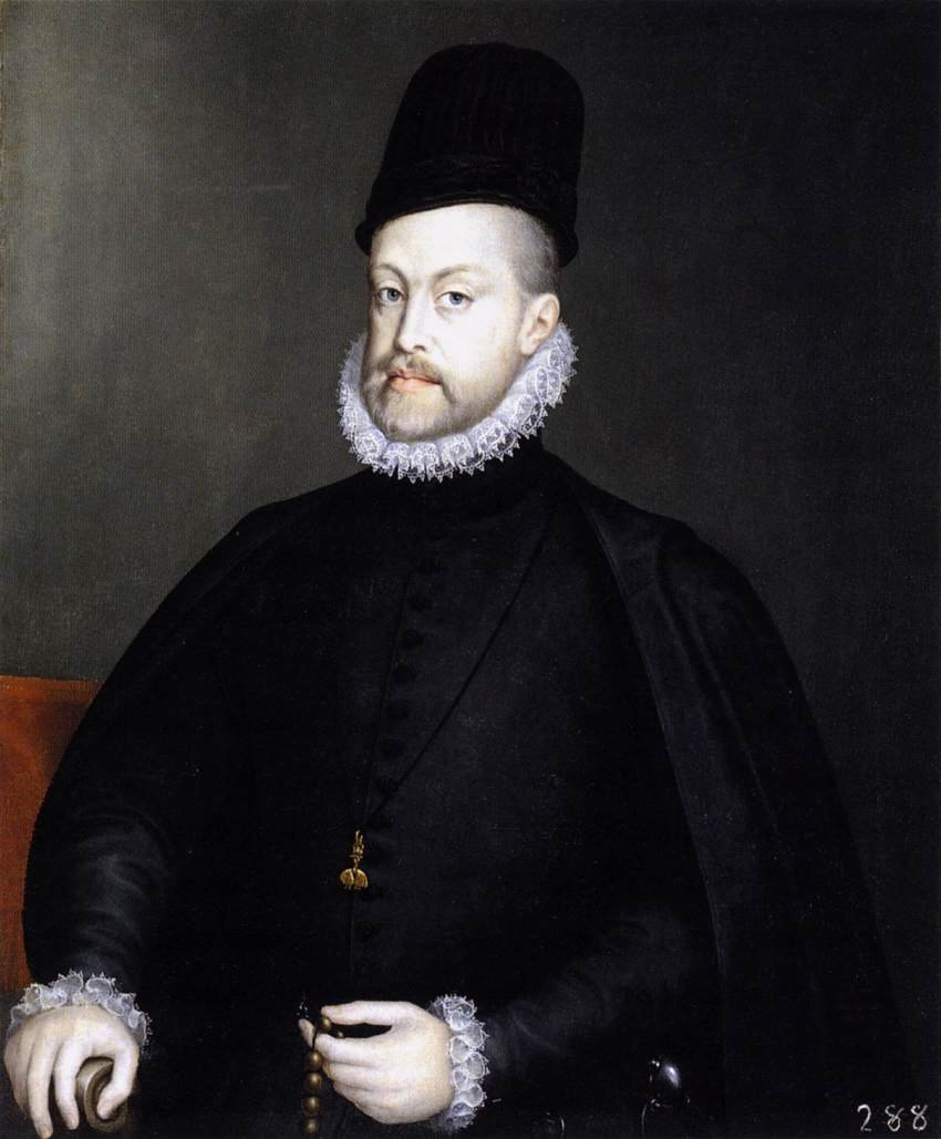 Philip II Tesbih Tutarken by Alonso Sánchez Coello