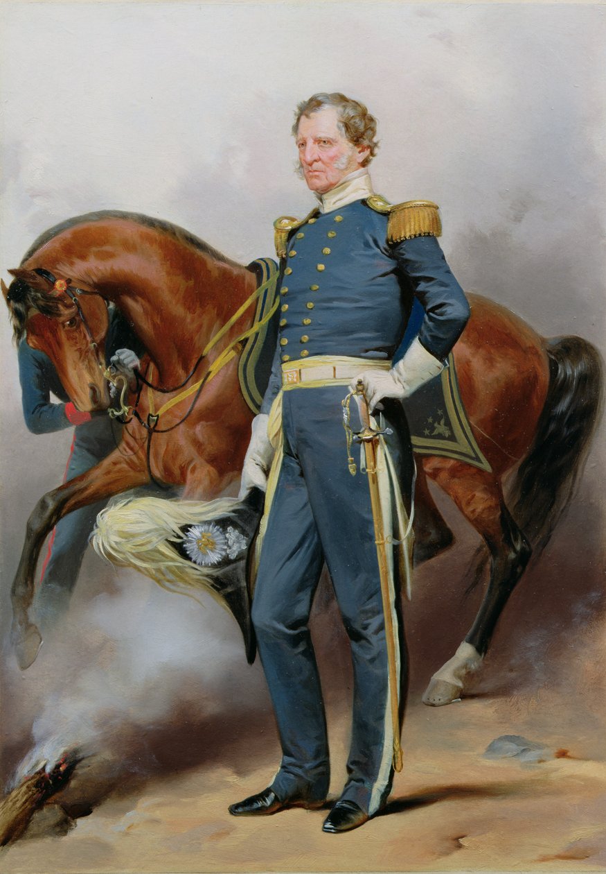 Winfield Scott (1786-1866), c.1850 (değirmen tahtasında yağ) by Alonzo Chappel
