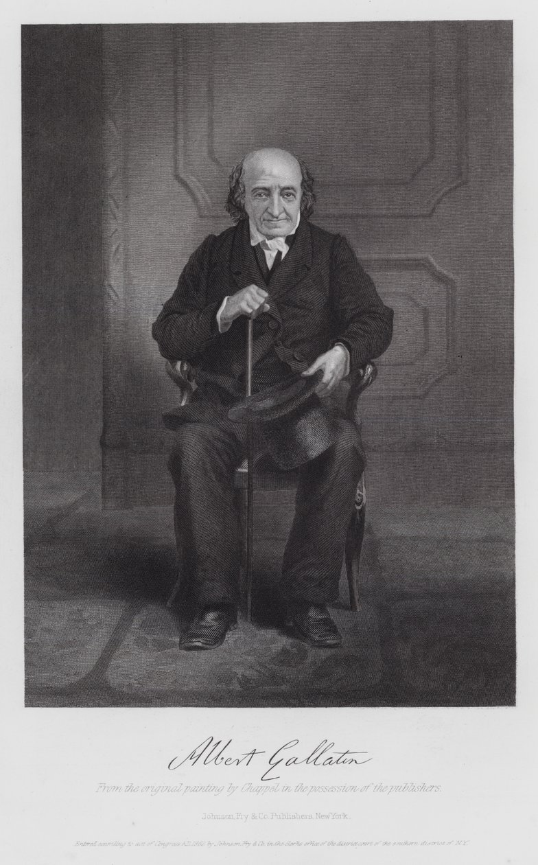 Albert Gallatin (gravür) by Alonzo (after) Chappel