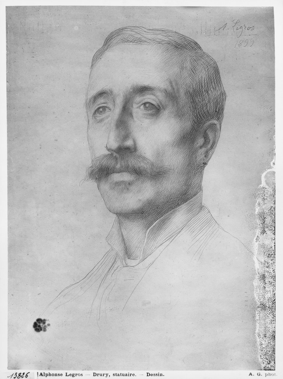 Alfred Drury, 1899 (kağıt üzerinde siyah kurşun) by Alphonse Legros