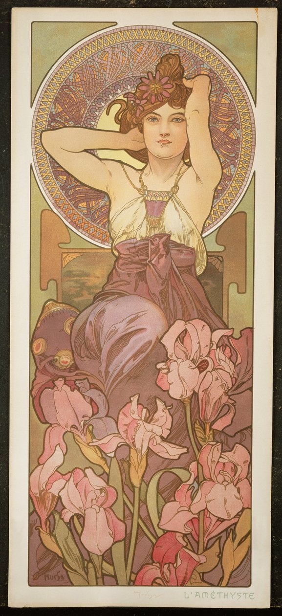 Değerli Taşlar: Ametist, 1900 by Alphonse Mucha