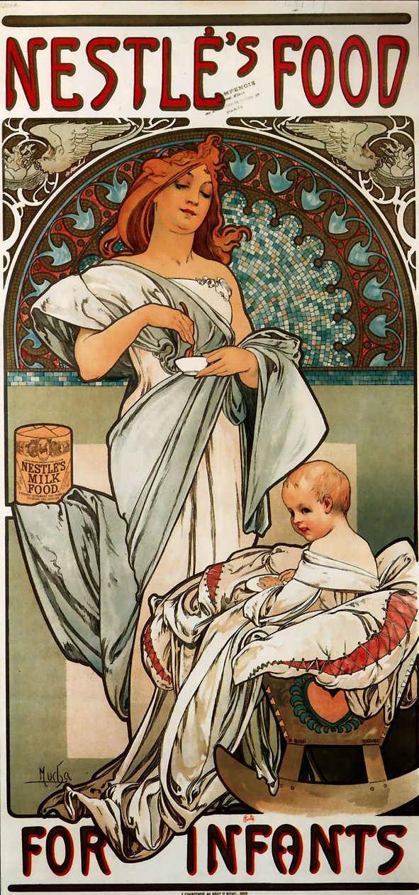 Bebekler için Nestle Maması by Alphonse Mucha