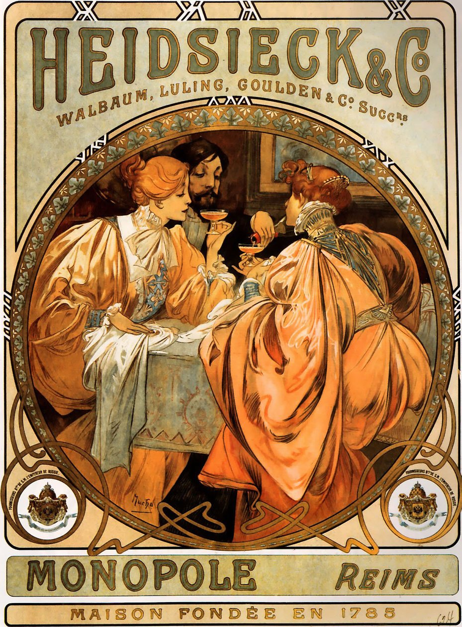Heidsieck & Co. by Alphonse Mucha