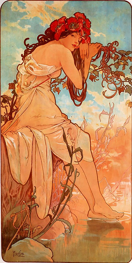 Yaz mevsimi by Alphonse Mucha
