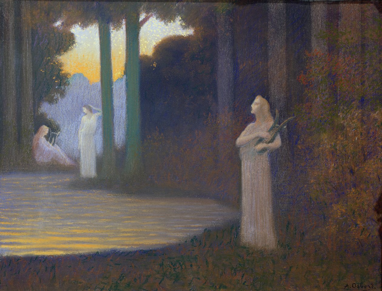 Ormanda Lirizm, 1910 (kağıt üzerinde pastel) by Alphonse Osbert