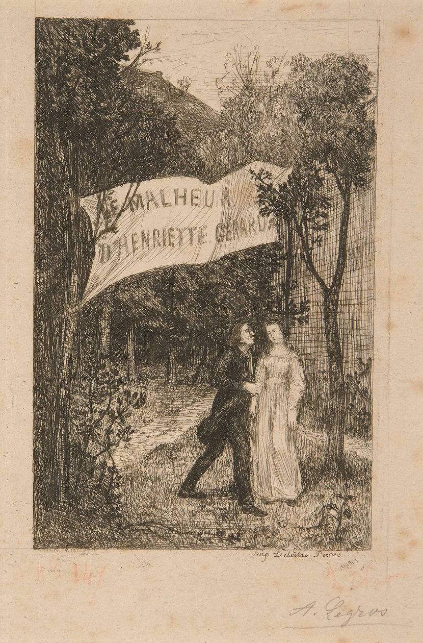 Le Malheur d için 2 İllüstrasyon by Alphonse Legros