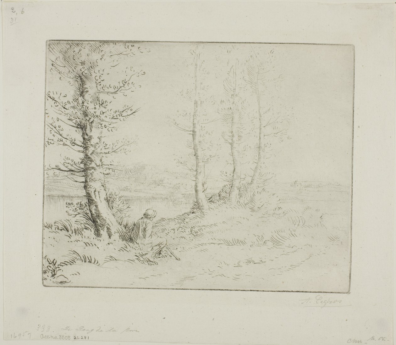 Nehir kıyısı boyunca by Alphonse Legros