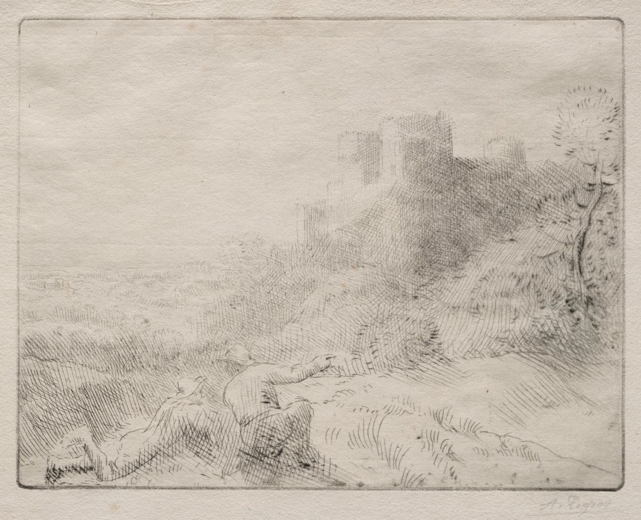 Eski Bir Şato by Alphonse Legros
