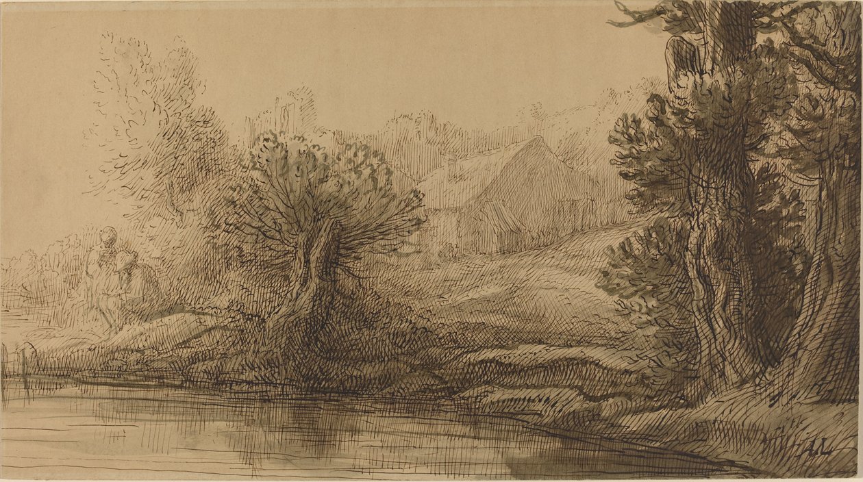 bir nehir kıyısı by Alphonse Legros