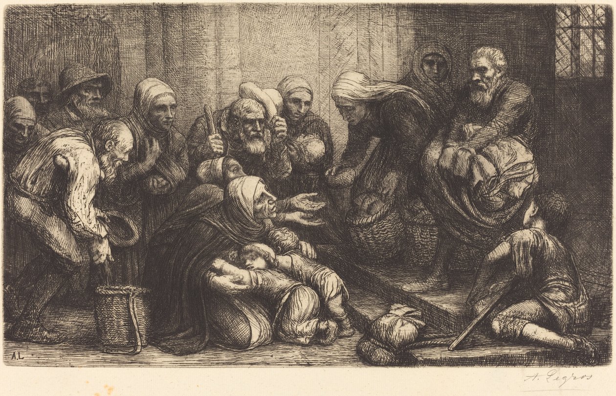 Brüksel dilencileri by Alphonse Legros