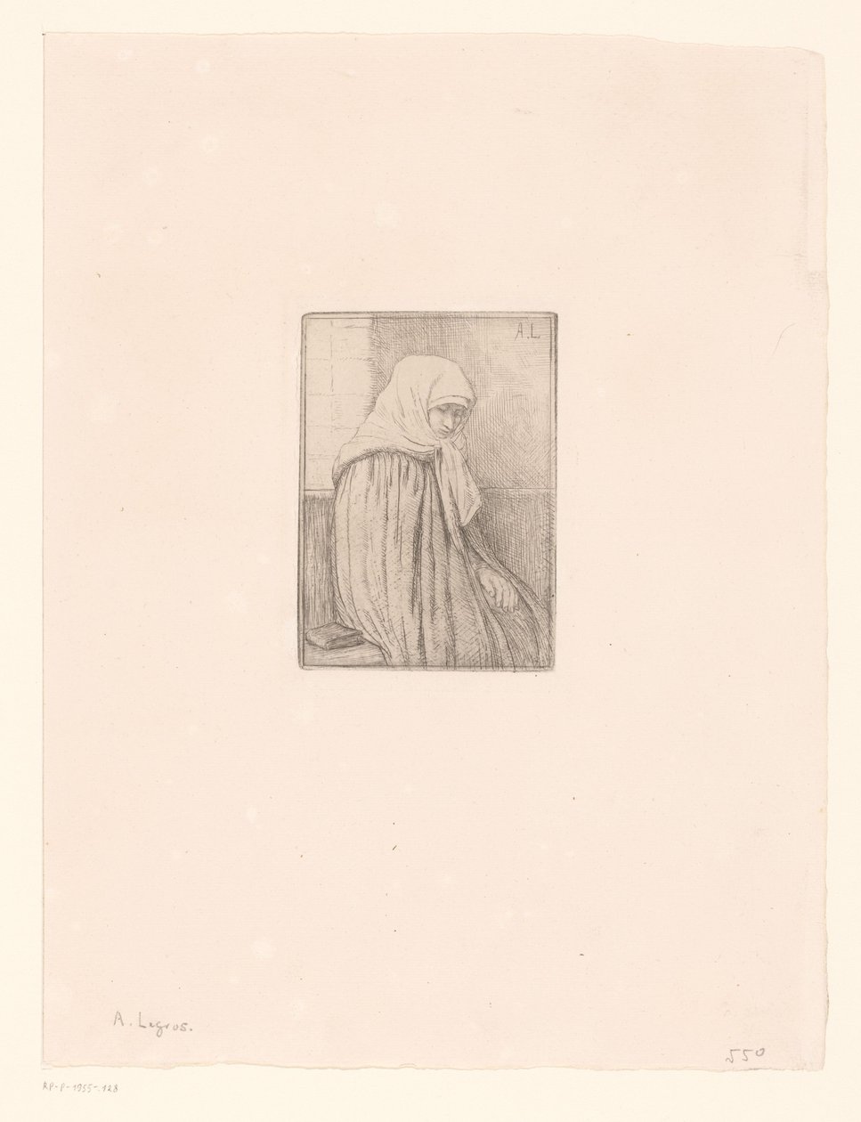 Başörtülü Breton kadın by Alphonse Legros