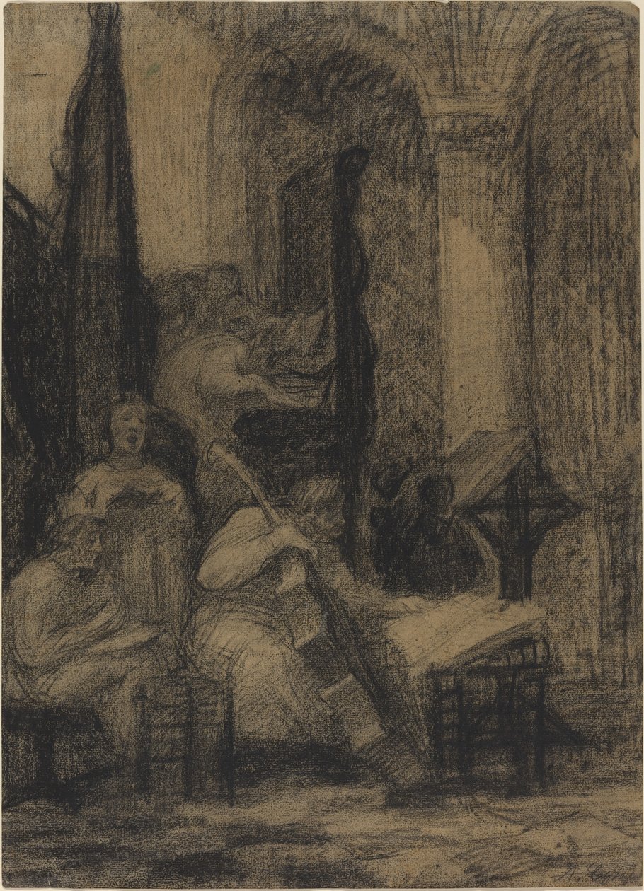 İspanyol Kilisesi Korosu by Alphonse Legros