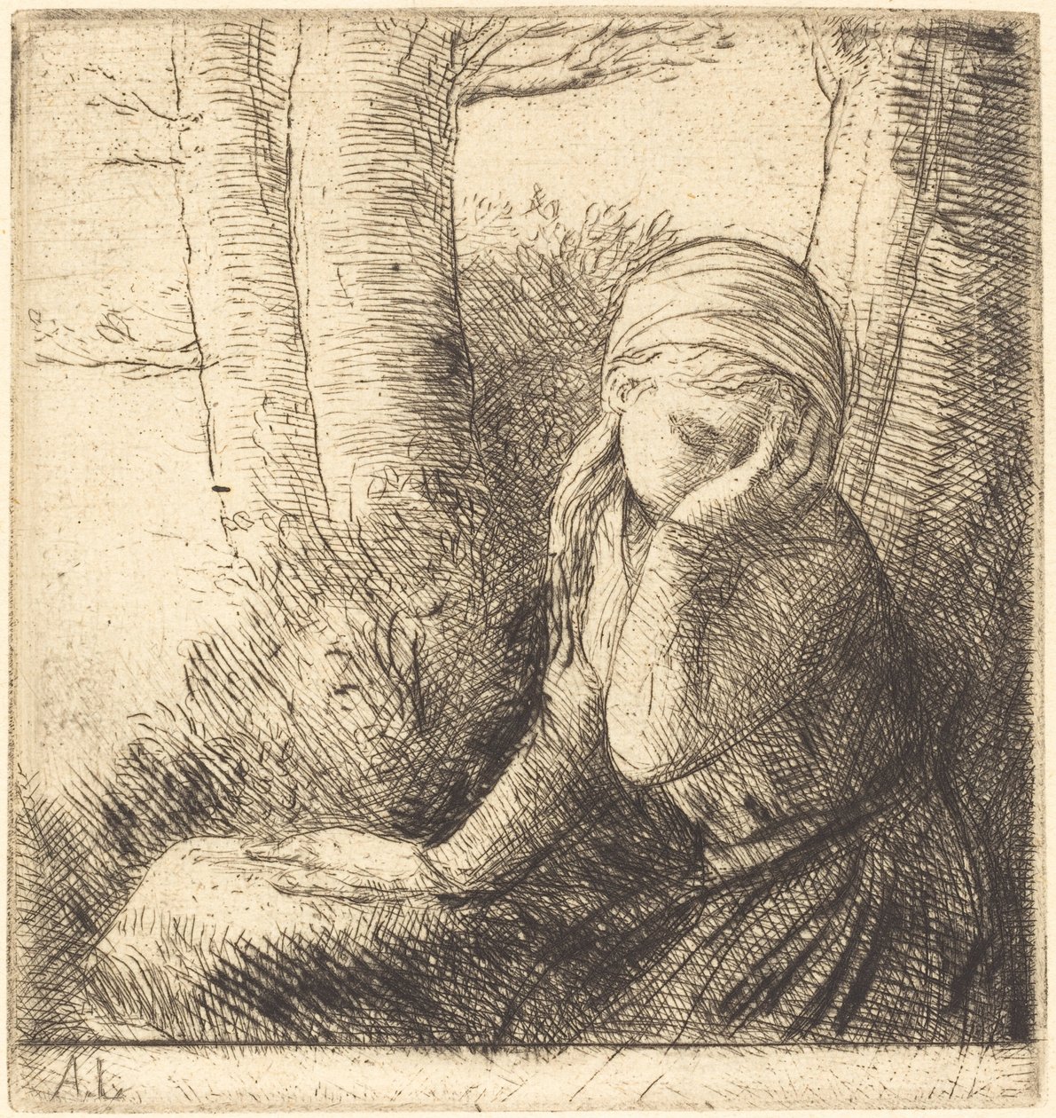 çaresiz genç kız by Alphonse Legros