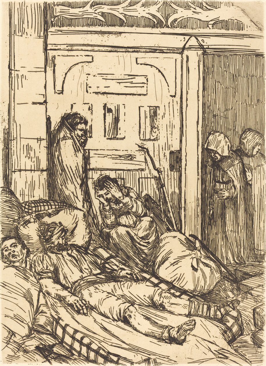 Sahra Hastanesi Ambulansı. by Alphonse Legros