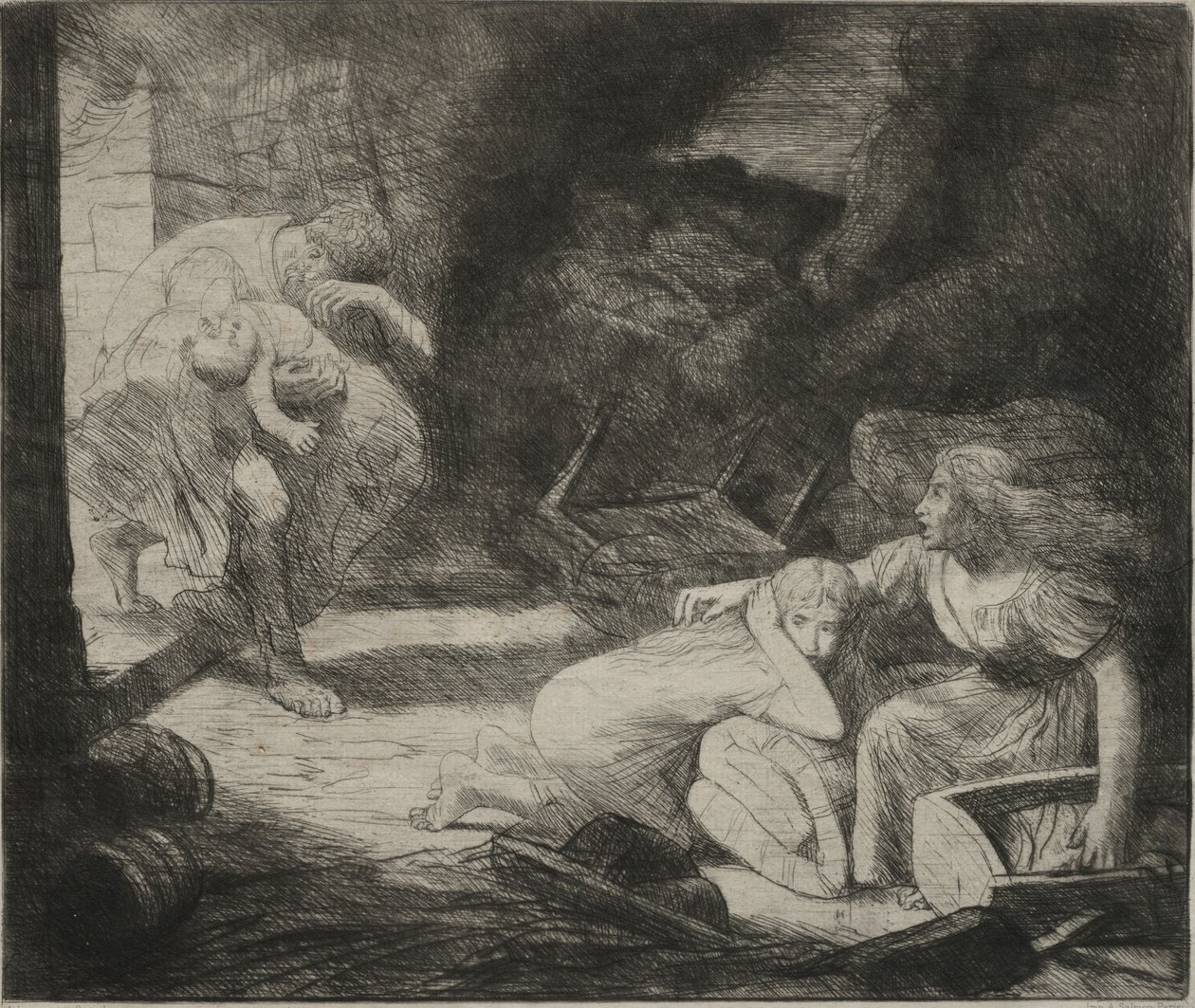 Lincendie, 1876. by Alphonse Legros