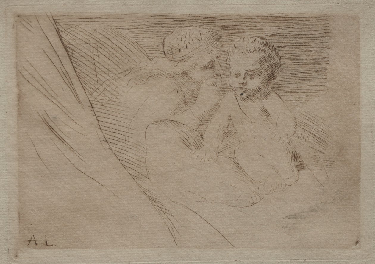 Mab ve Aşk Tanrısı. by Alphonse Legros