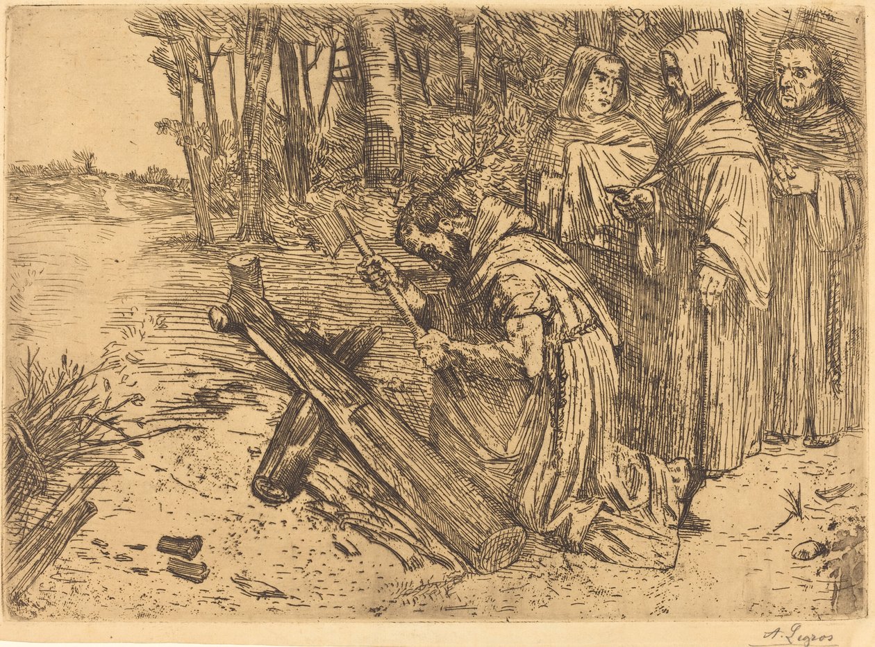 Odun Doğrayan Rahipler Les moines bucherons. by Alphonse Legros