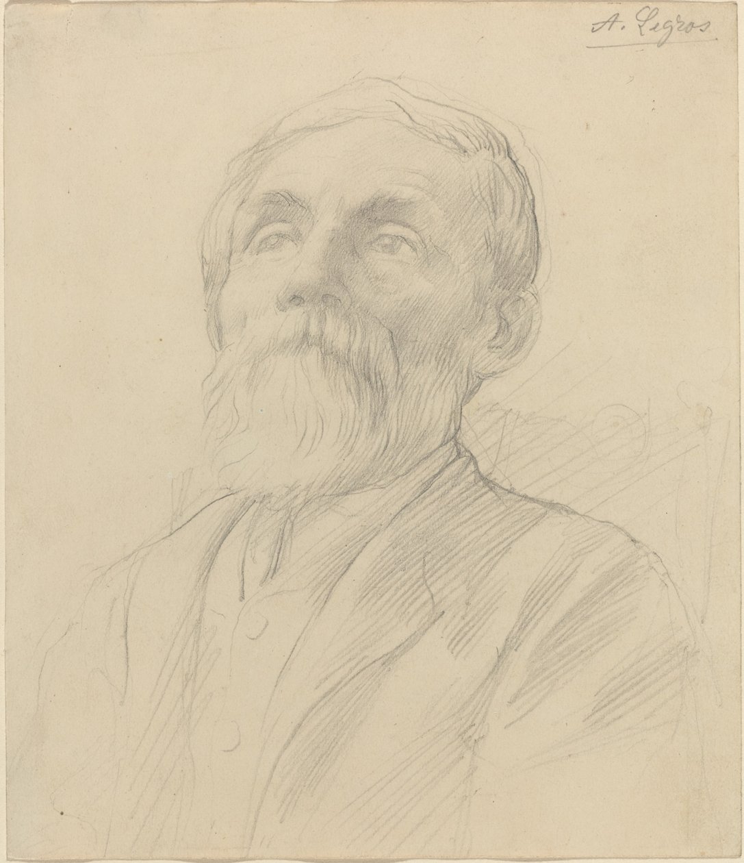 Yaşlı Bir Adamın Portresi. by Alphonse Legros