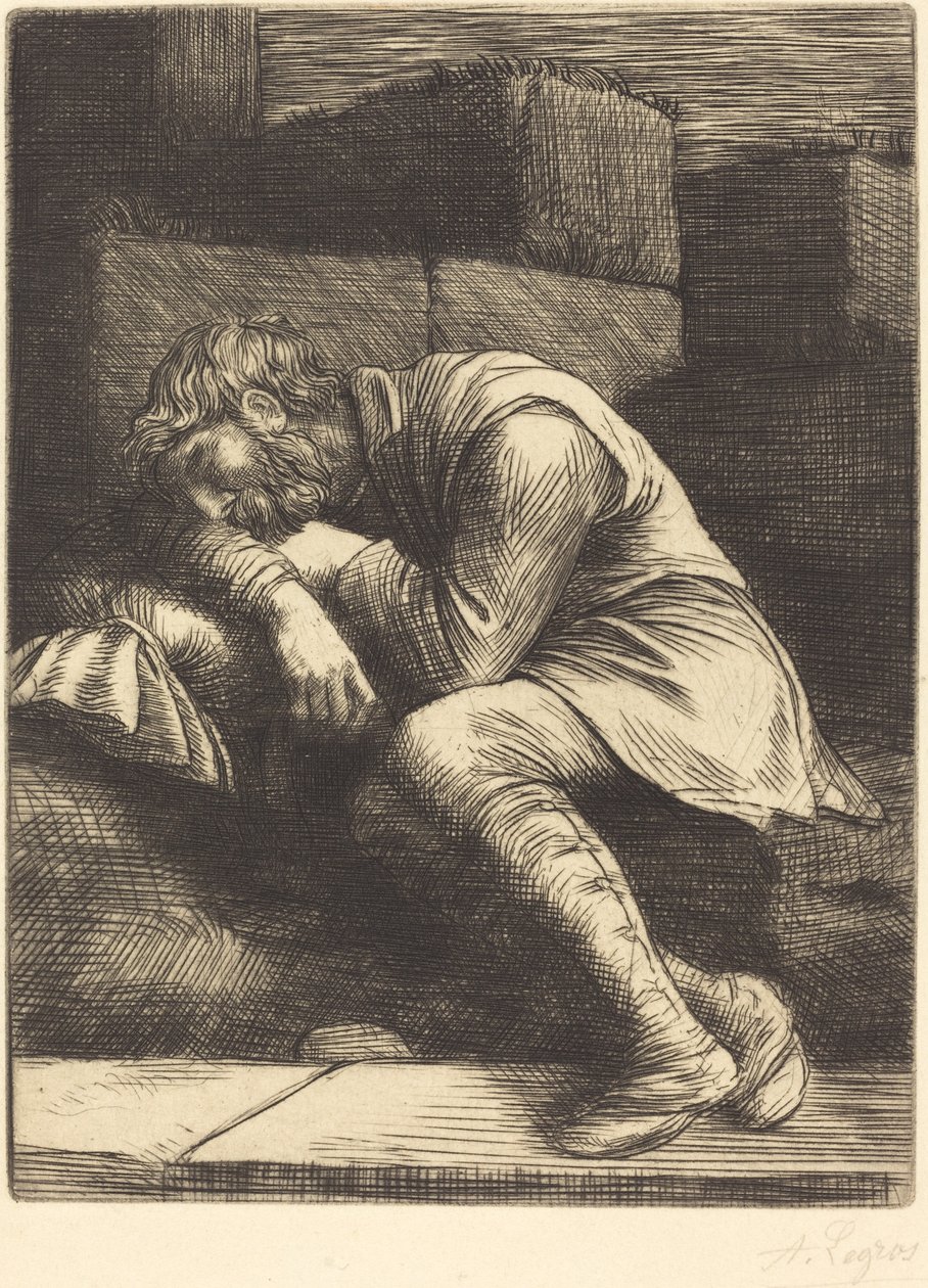 uyuyan dilenci by Alphonse Legros