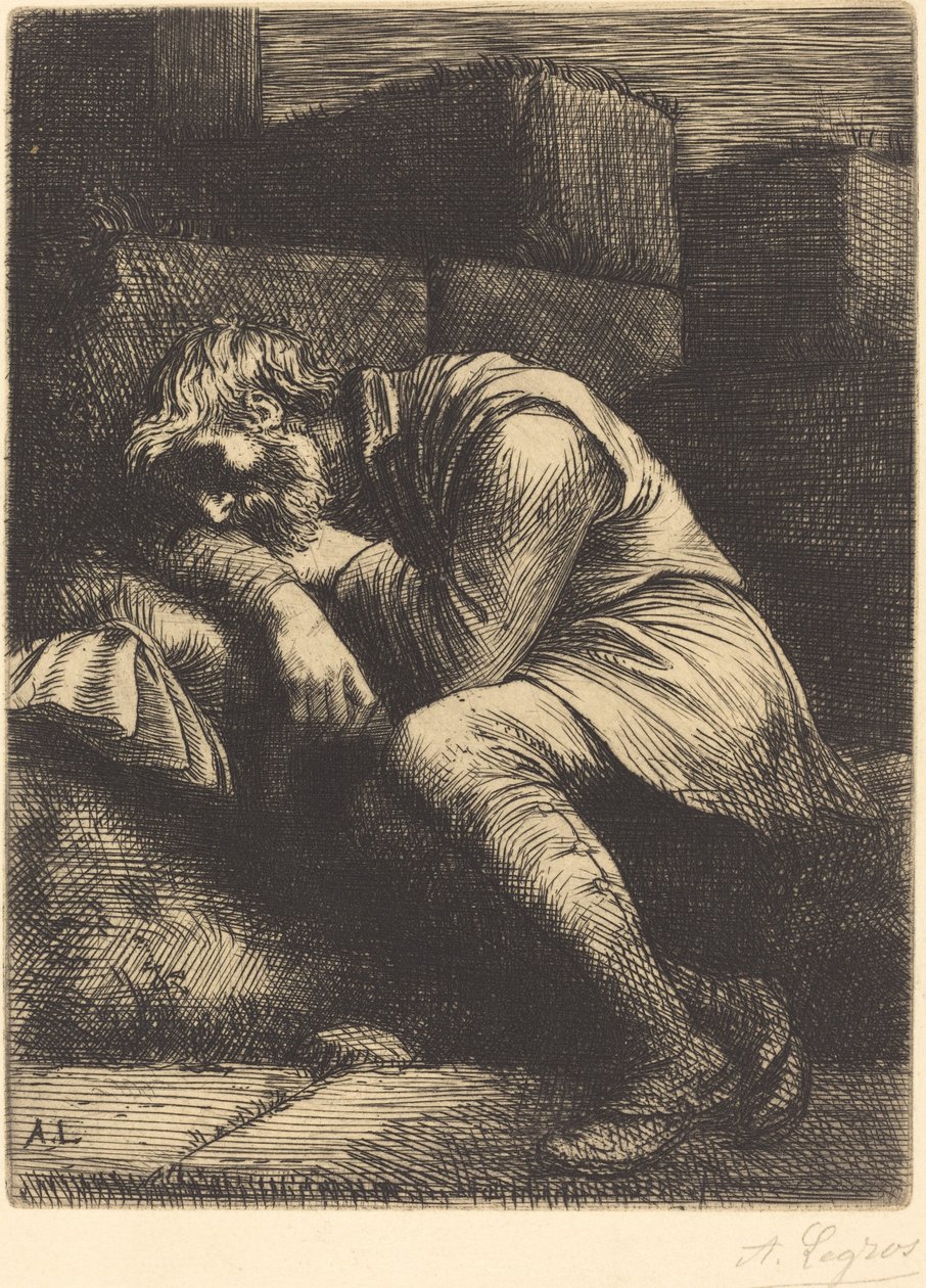uyuyan dilenci by Alphonse Legros
