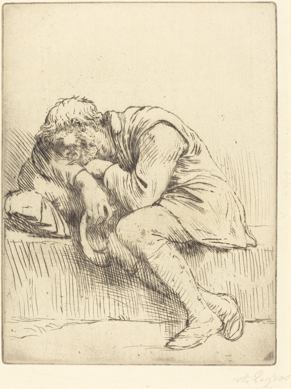 uyuyan dilenci by Alphonse Legros