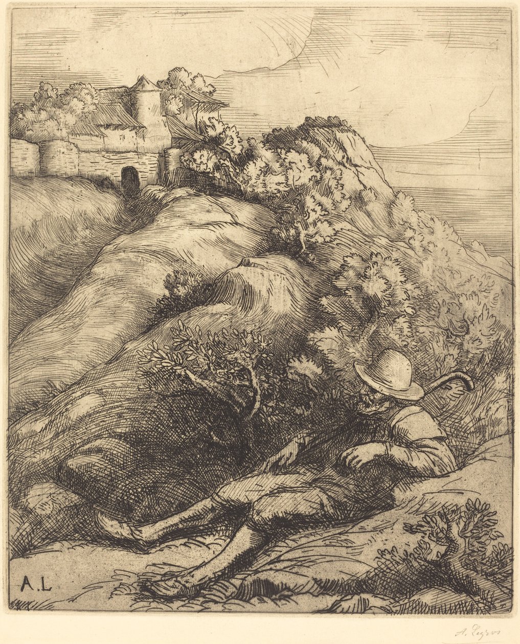 Uyuyan Çoban Le repos du berger. by Alphonse Legros