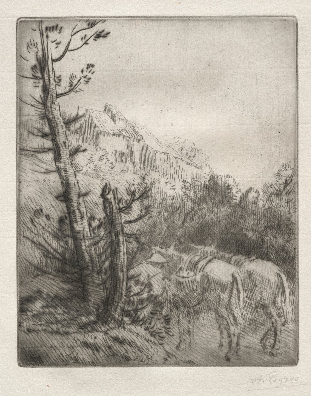 Tepedeki Çiftlik by Alphonse Legros