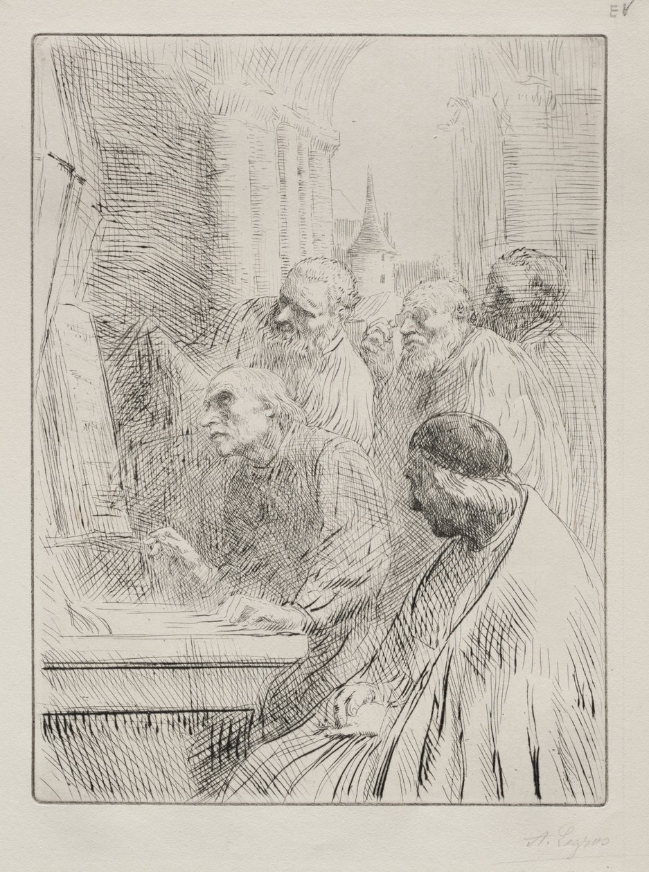 Kilisedeki Rahipler by Alphonse Legros