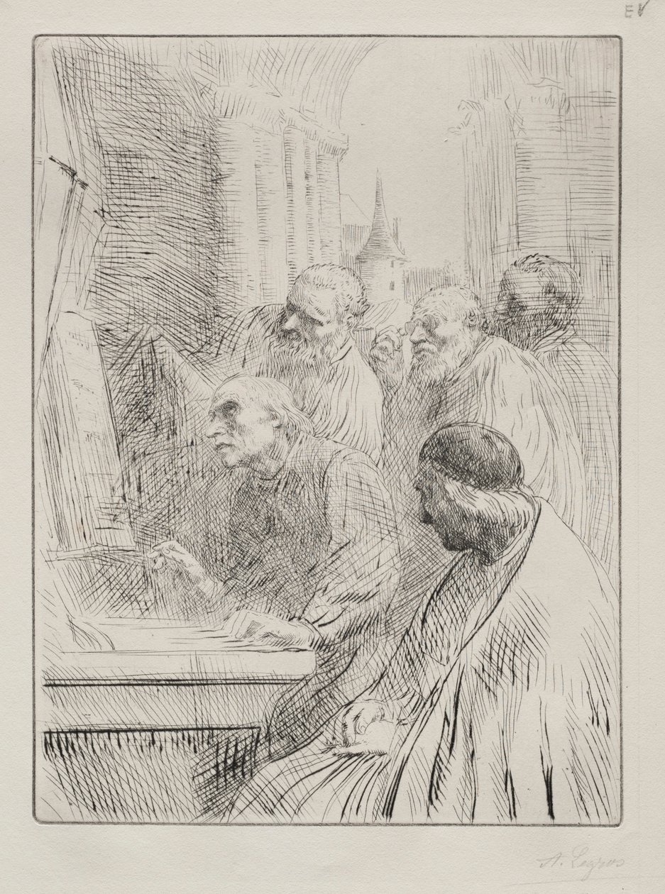 Kilisedeki Rahipler. by Alphonse Legros