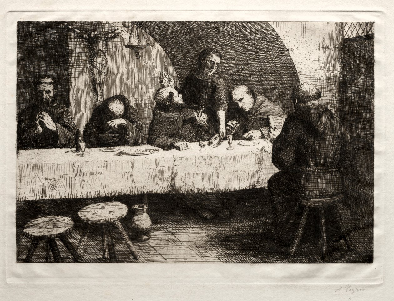 Yemekhane, c. 1862. by Alphonse Legros