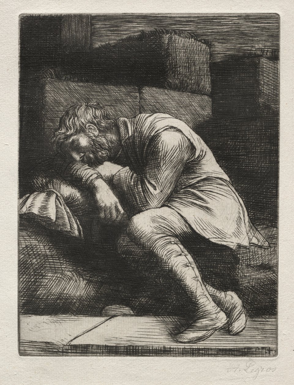 Uyuyan Dilenci. by Alphonse Legros