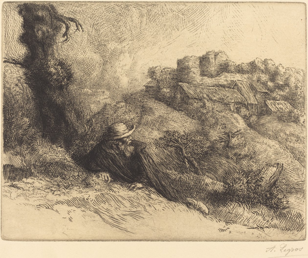 Bir Şato Görünümü (Chateau des Revenants) by Alphonse Legros