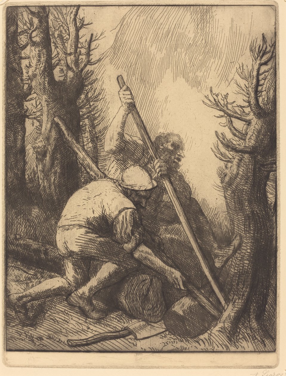 Oduncular, 3. plaka (Les bucherons) by Alphonse Legros