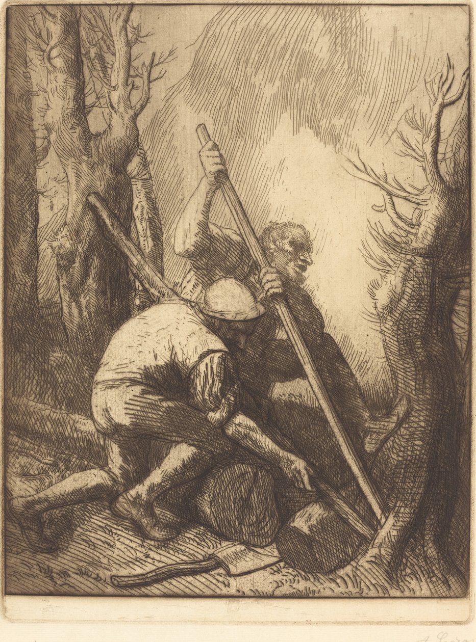 Oduncular, 3. plaka Les bucherons. by Alphonse Legros