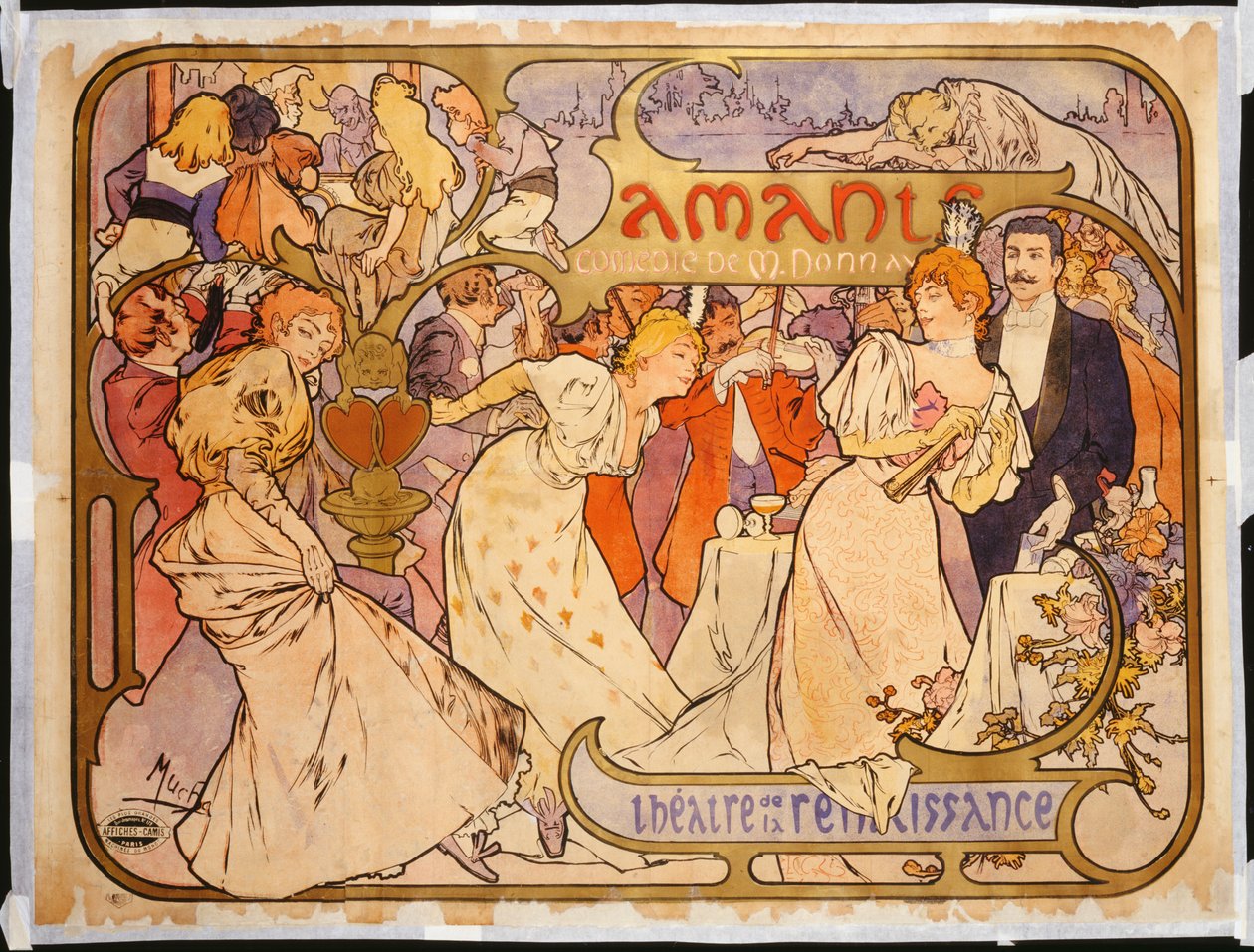 Aşıklar, 1895 by Alphonse Mucha
