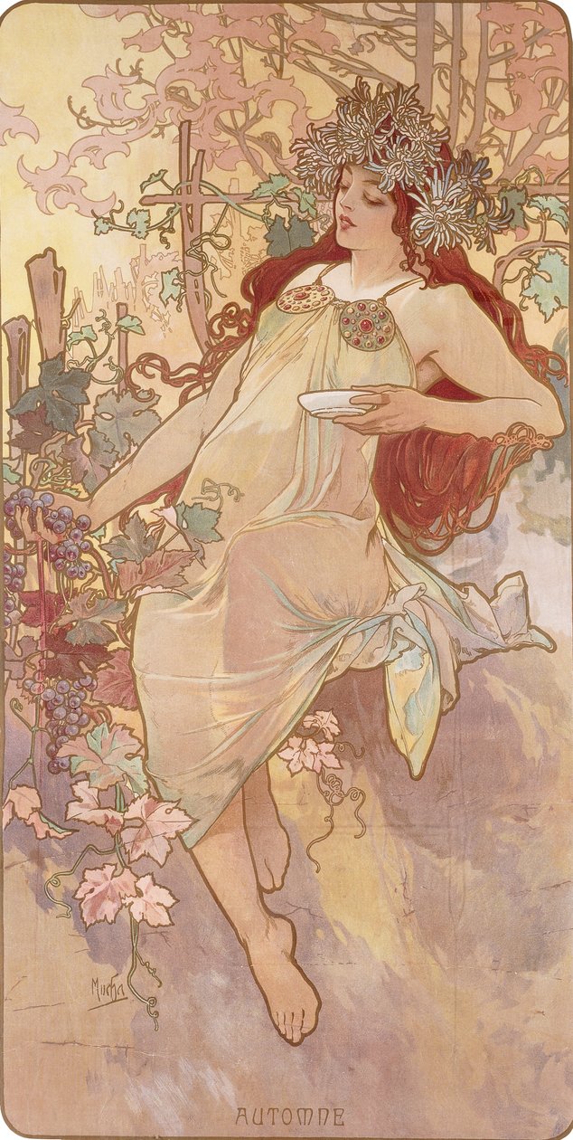 Sonbahar; Sonbahar, c.1896 by Alphonse Mucha