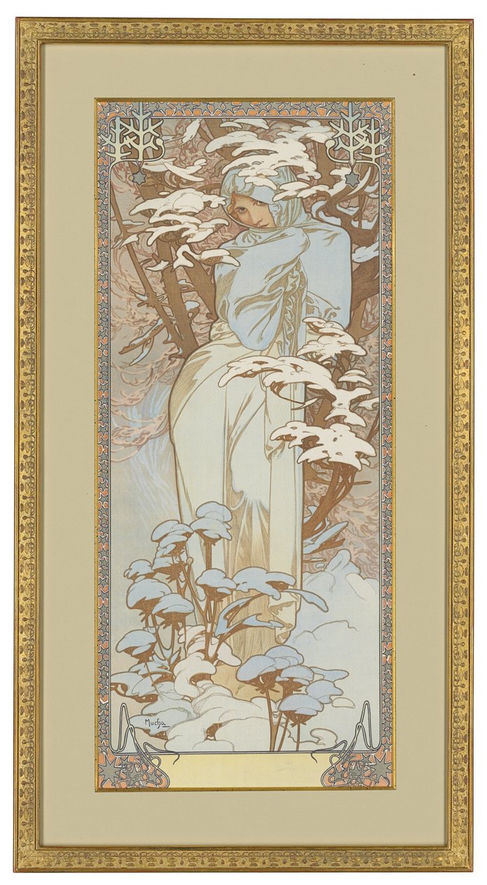 Dört Mevsim: Kış, 1900 by Alphonse Mucha